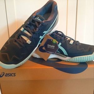 NW Asics Gel Resolution 8, sz Wide 8.5, Light Indigo/ Clear Blue